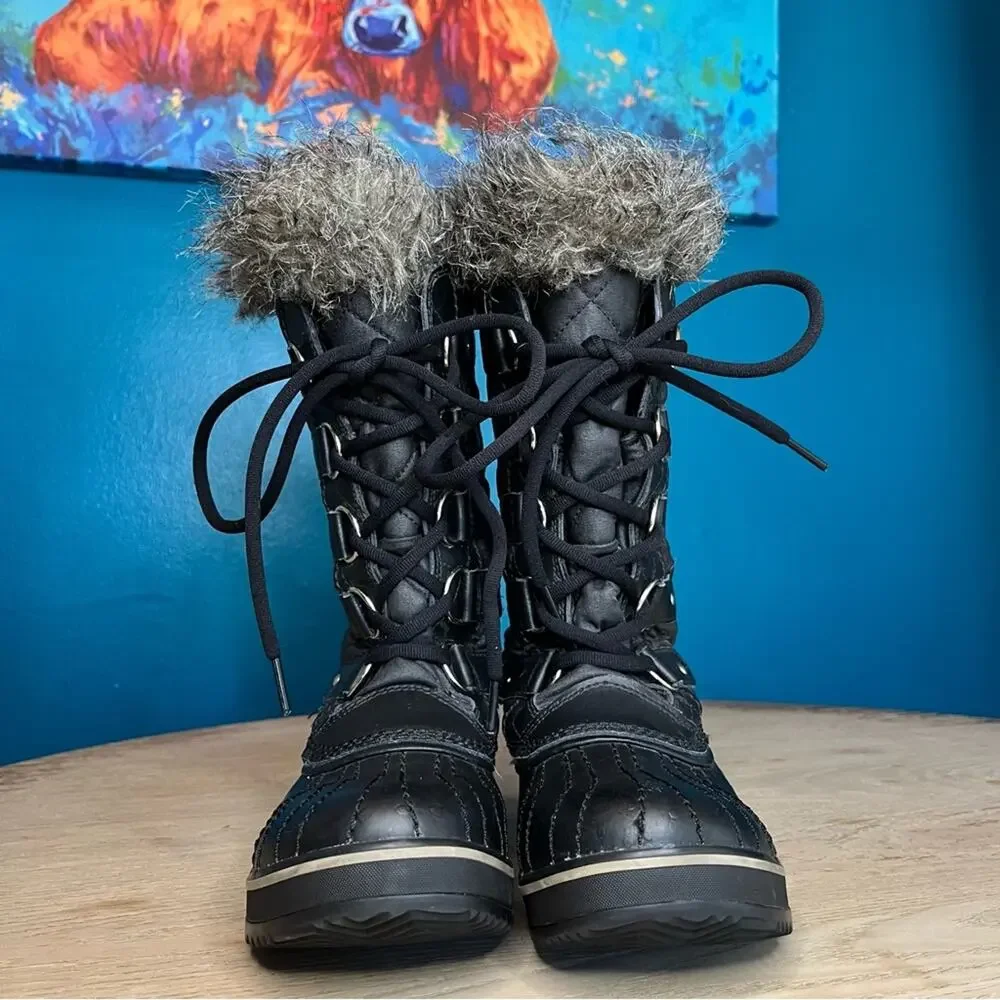 Sorel Tofino II Black Waterproof Quilted Lace Up Snow Boots Womens Size 6.5
